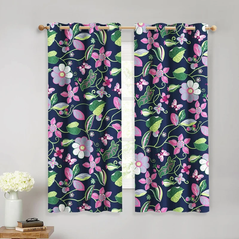 Bunter Vorhang Odda mit Blumenmuster