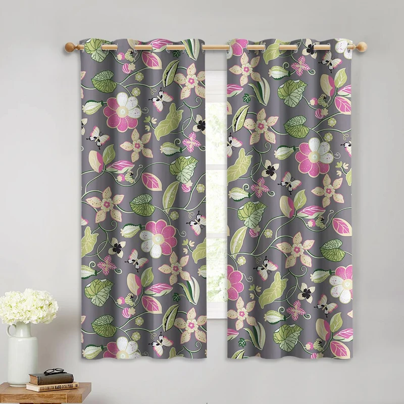 Bunter Vorhang Odda mit Blumenmuster