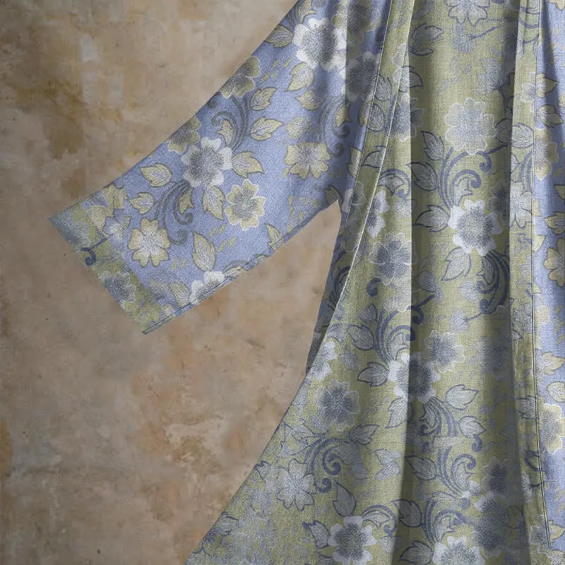 Retro-Kimono aus Baumwolle mit Blumenmuster
