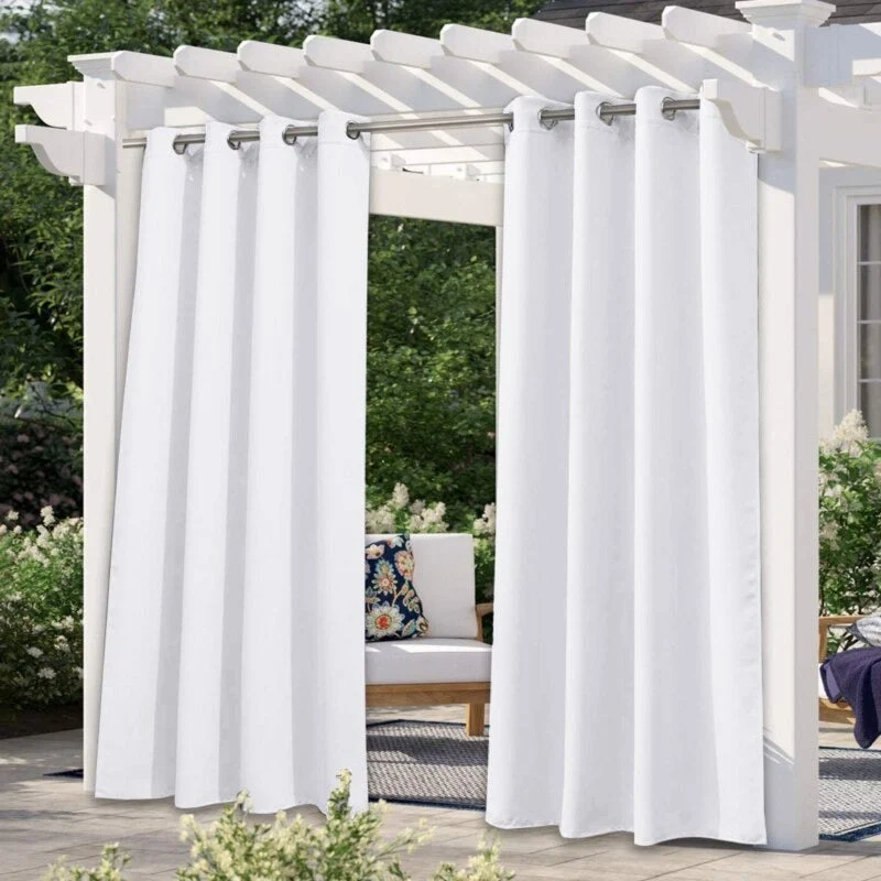 Weißer Outdoor-Vorhang Logan für Terrasse