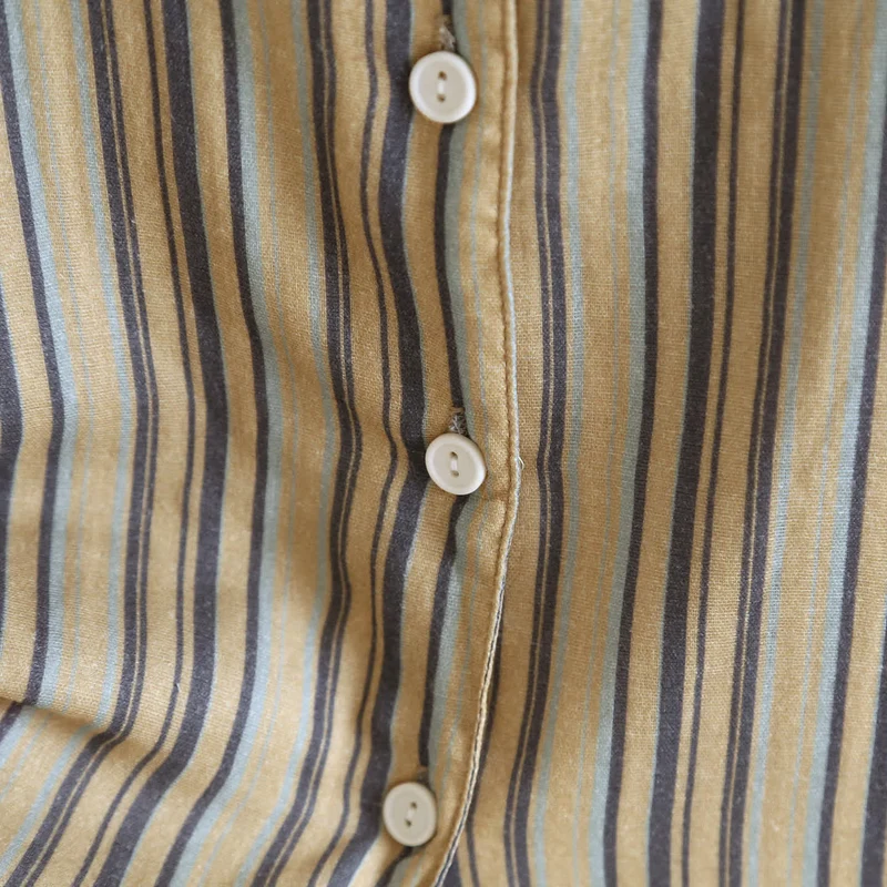 Vintage-Straped Cotton Loungewear Set