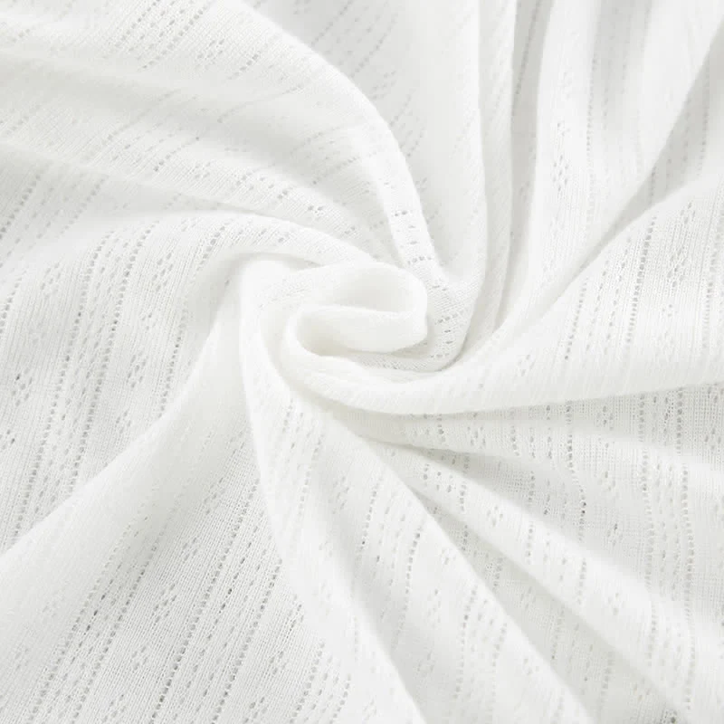 Weißes Loungewear-Set aus Baumwolle mit Rüschen