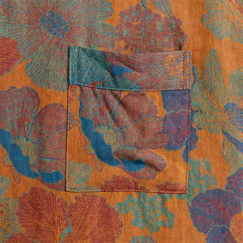 Vintage Kimono-Bademantel aus Baumwolle mit Blumenmuster