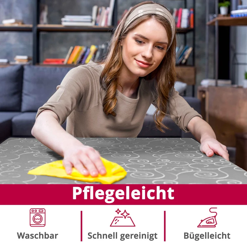 Kringel Ornamente Tischdecke Nougat oval