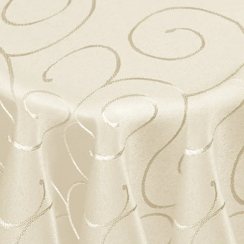 Kringel Ornamente Tischdecke Champagner oval