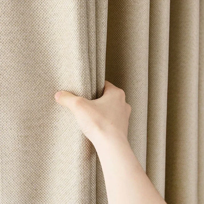 Verdunkelungsvorhang Tungo Beige in Leinenoptik