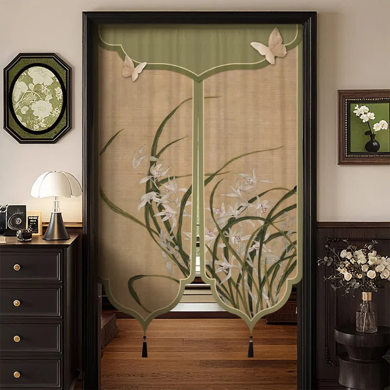 Türvorhang im orientalischen Orchideen-Stil