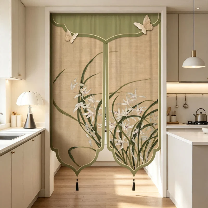 Türvorhang im orientalischen Orchideen-Stil