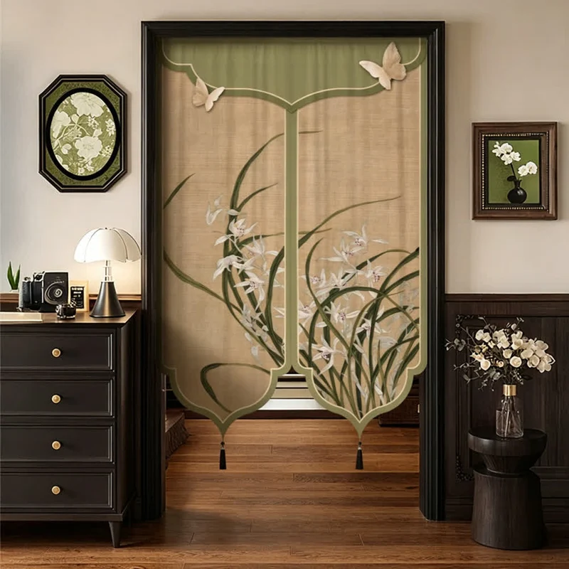 Türvorhang im orientalischen Orchideen-Stil