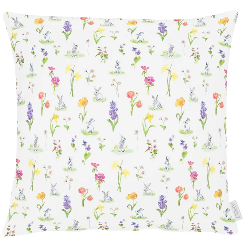 APELT 6905 Kissen Streublumen mit niedlichen Hasen Ostermotiv