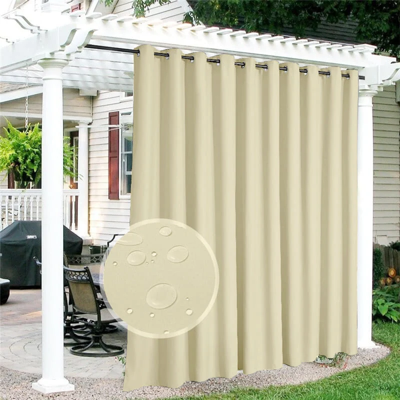 Outdoor-Vorhang Atono Cremefarben wasserabweisend