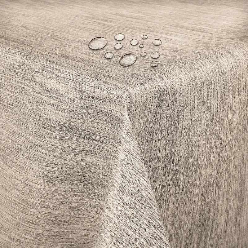 Wachstuch Leinen Prägung Beige Sand eckig