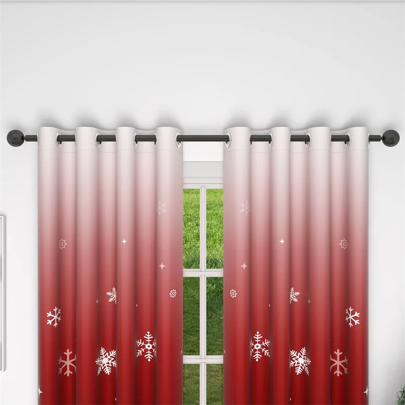 Weihnachtsvorhang mit Schneeflocken und Farbverlauf