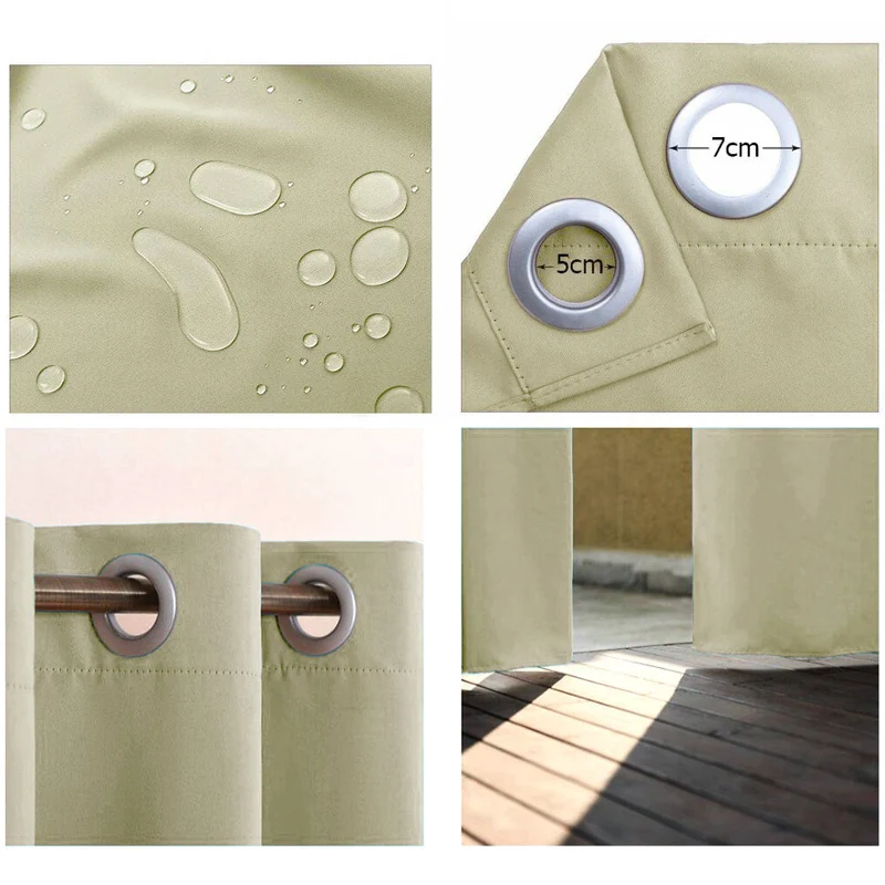 Outdoor Vorhang wasserdicht in Creme