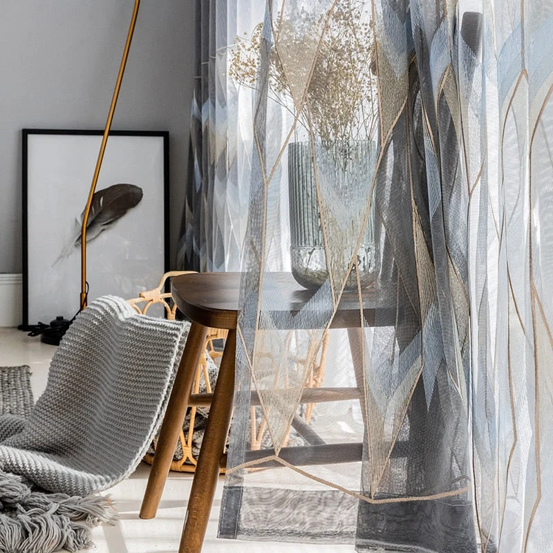 Bestickter Voile-Vorhang Kuala geometrisch