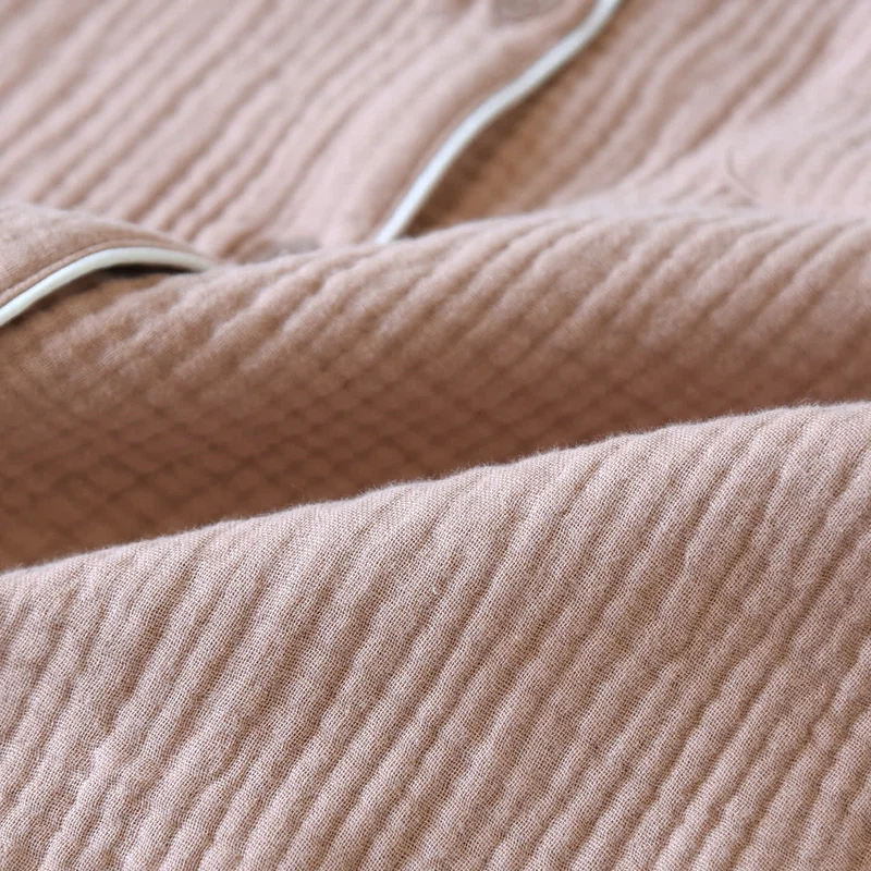 Loungewear-Set aus Baumwollgaze mit Kontrastbesatz
