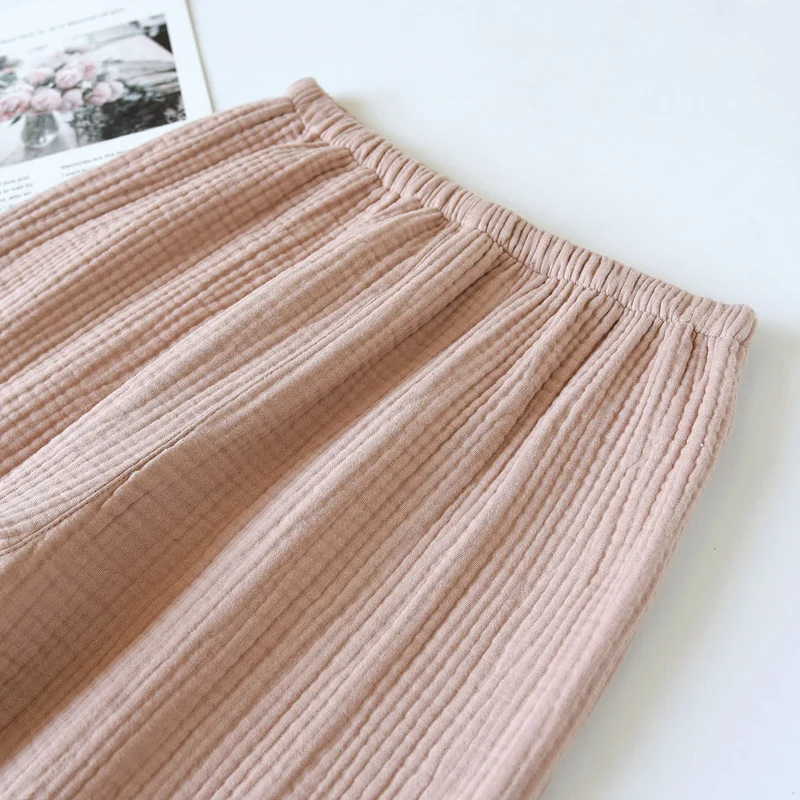 Loungewear-Set aus Baumwollgaze mit Kontrastbesatz
