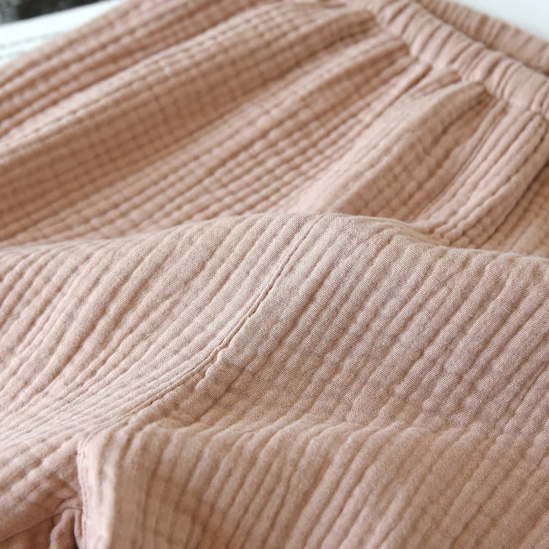 Loungewear-Set aus Baumwollgaze mit Kontrastbesatz