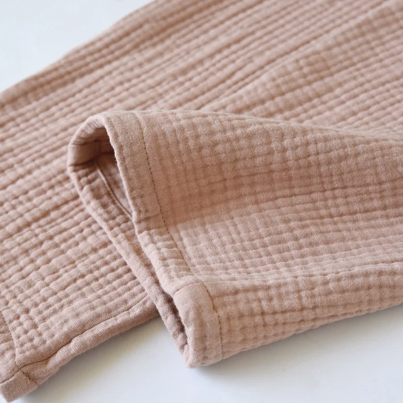 Loungewear-Set aus Baumwollgaze mit Kontrastbesatz
