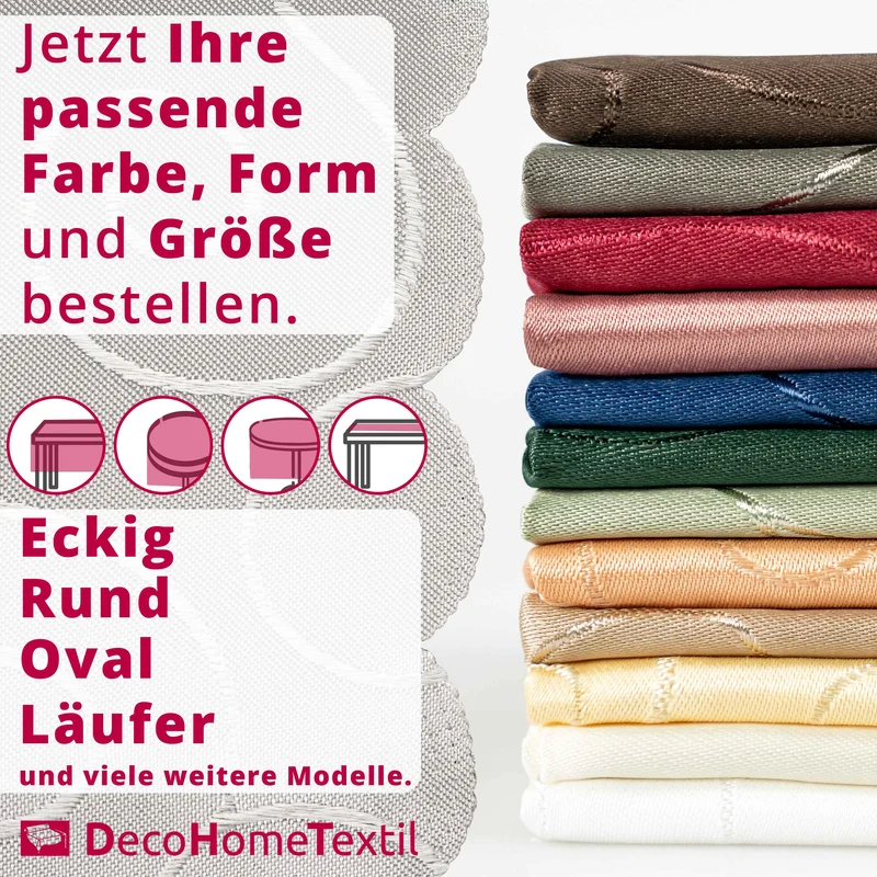 Kringel Ornamente Tischdecke Nougat eckig