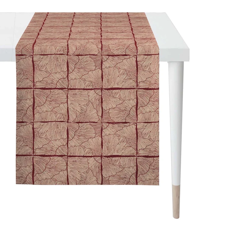 APELT 6300 Tischläufer Lurex Jacquardgewebe Ginkgo