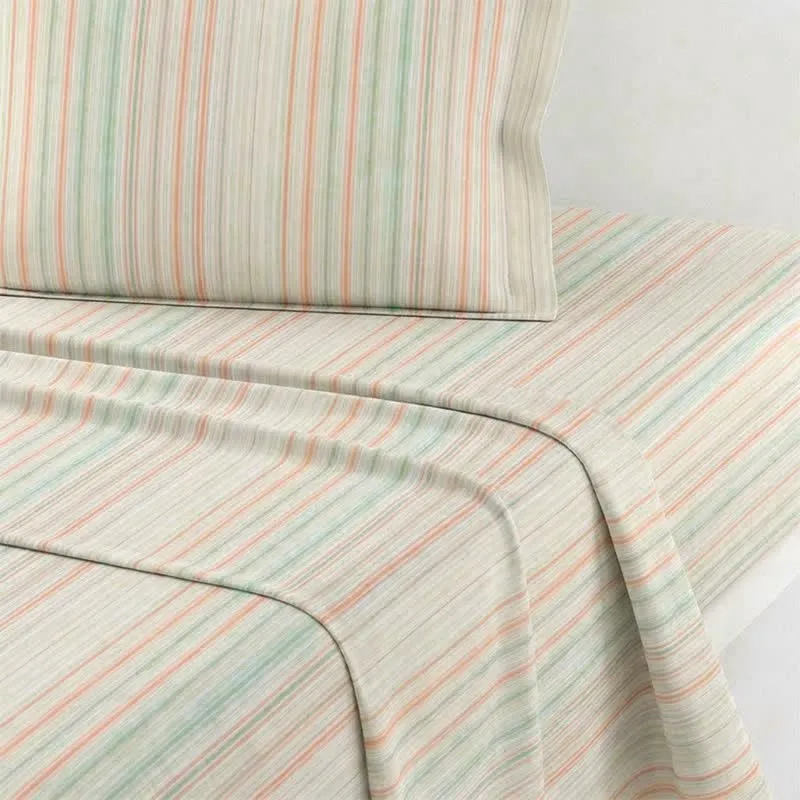 Minimalistisches Bettwäscheset im Pastell-Nadelstreifen-Stil für Studentenwohnheime