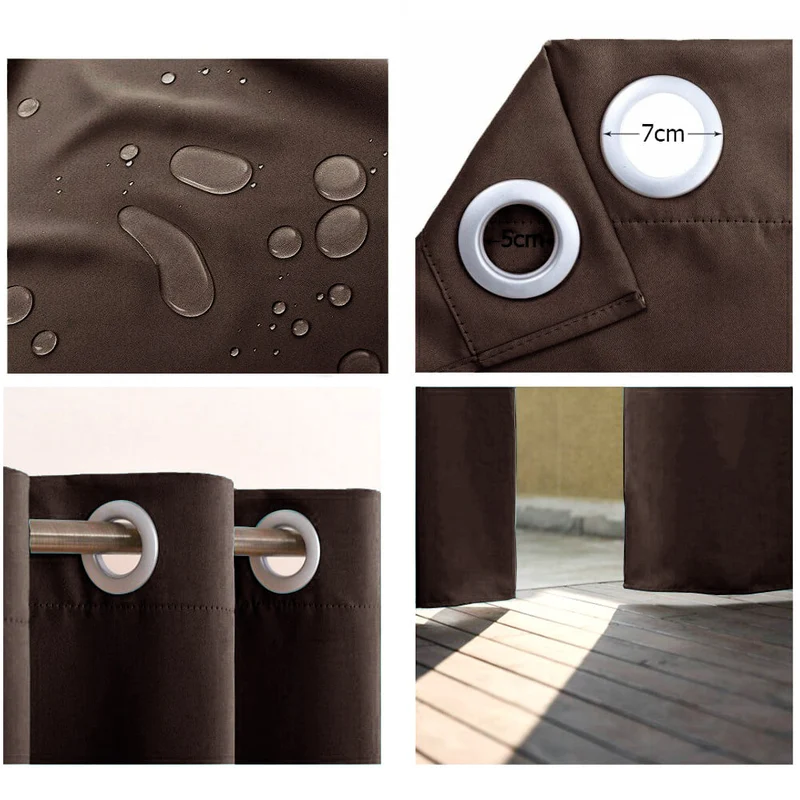Wasserdichter Outdoor Vorhang Braun mit Ösen