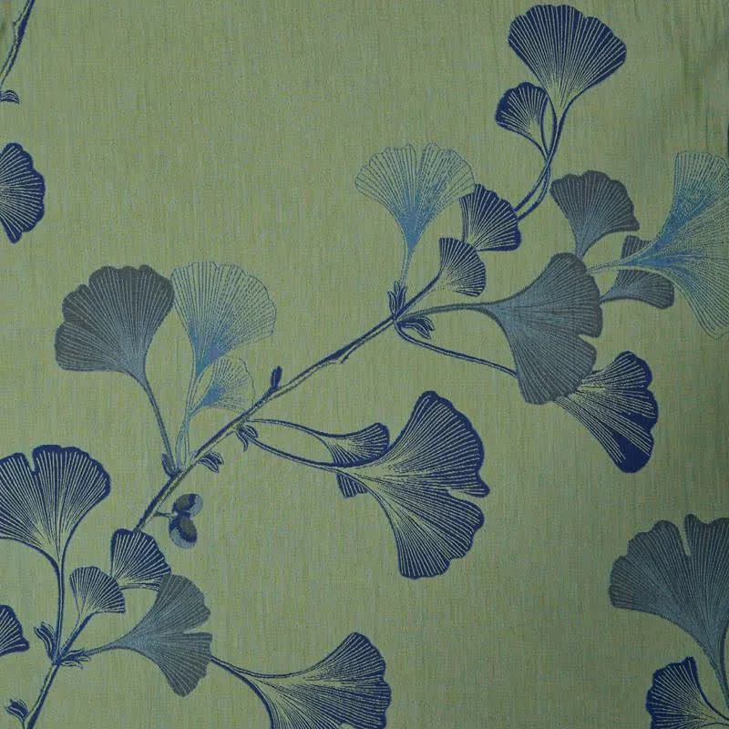 Retro-Kimono aus Baumwolle mit Ginkgoblatt