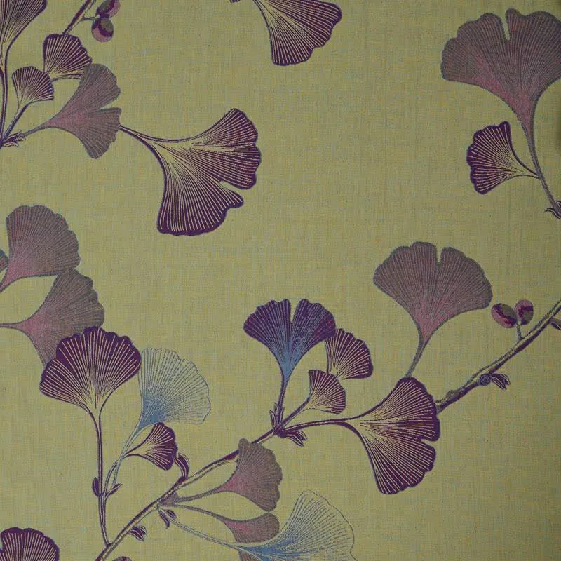 Retro-Kimono aus Baumwolle mit Ginkgoblatt