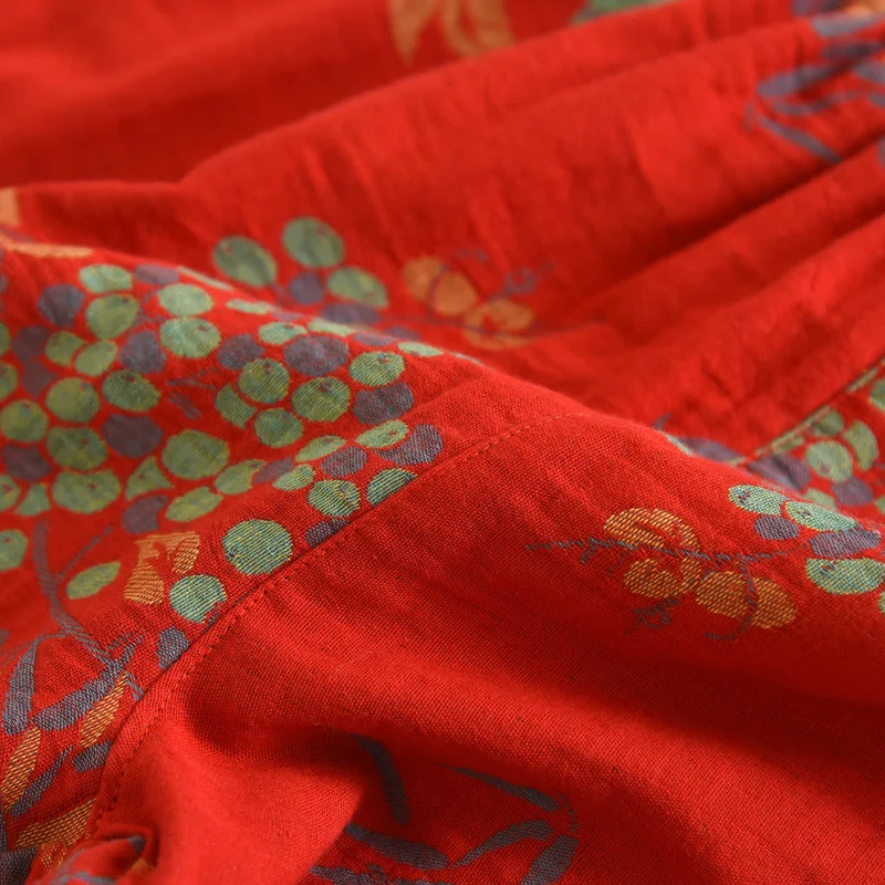 Vintage Loungewear-Set aus Baumwolle mit Vogel- und Blumenmuster