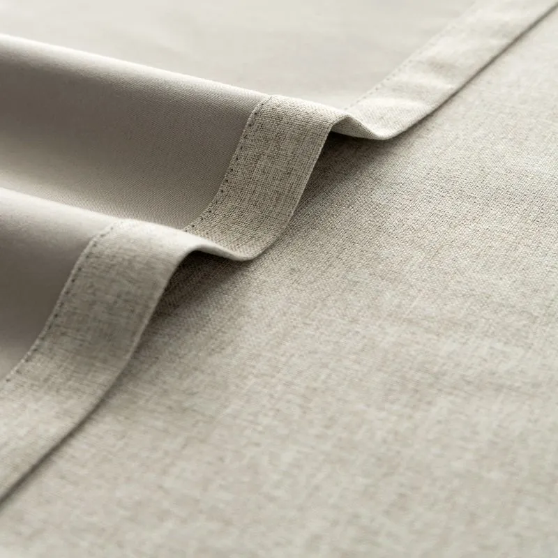 Verdunkelungsvorhang Beige in Leinenoptik