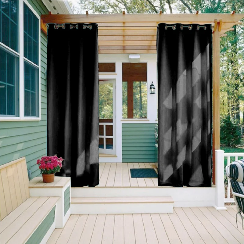Wasserdichter Outdoor Vorhang in Schwarz