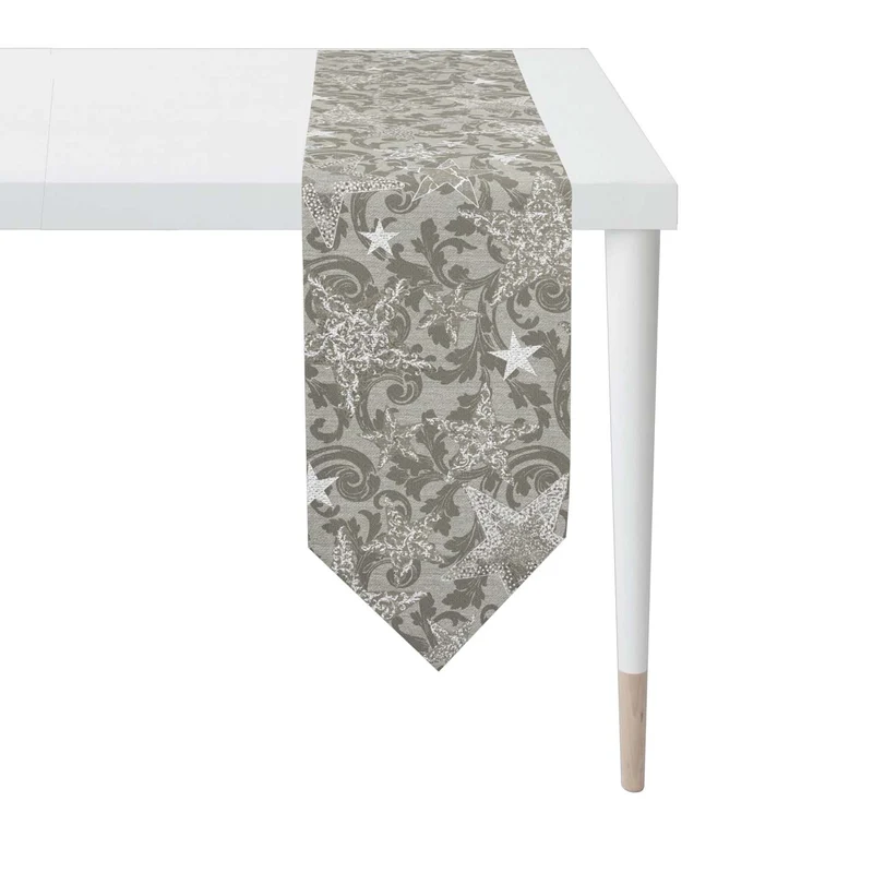 APELT 4711 Tischband Lurex Jacquardgewebe Sternendesign