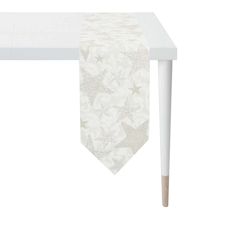 APELT 4711 Tischband Lurex Jacquardgewebe Sternendesign