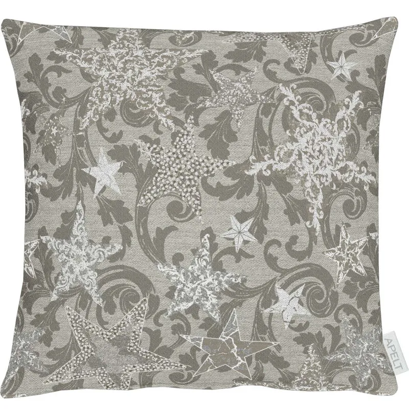 APELT 4711 Kissenbezug Lurex Jacquardgewebe Sternendesign