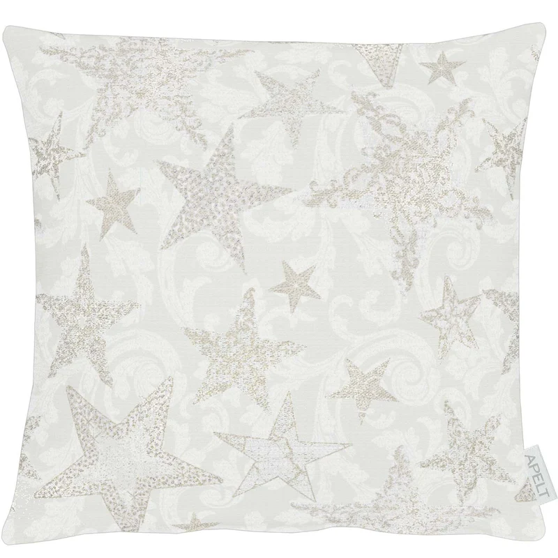 APELT 4711 Kissenbezug Lurex Jacquardgewebe Sternendesign
