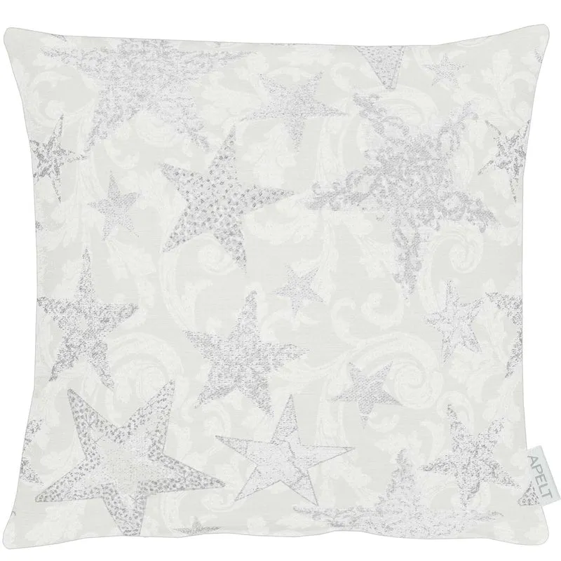 APELT 4711 Kissenbezug Lurex Jacquardgewebe Sternendesign