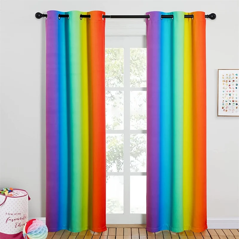 Verdunkelungsvorhang Regenbogenfarben für Kinderzimmer
