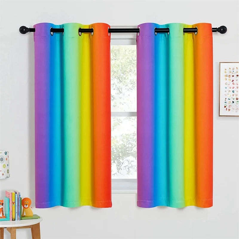 Verdunkelungsvorhang Regenbogenfarben für Kinderzimmer