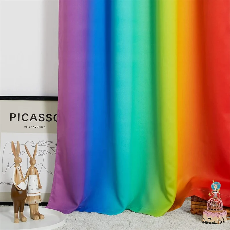 Verdunkelungsvorhang Regenbogenfarben für Kinderzimmer