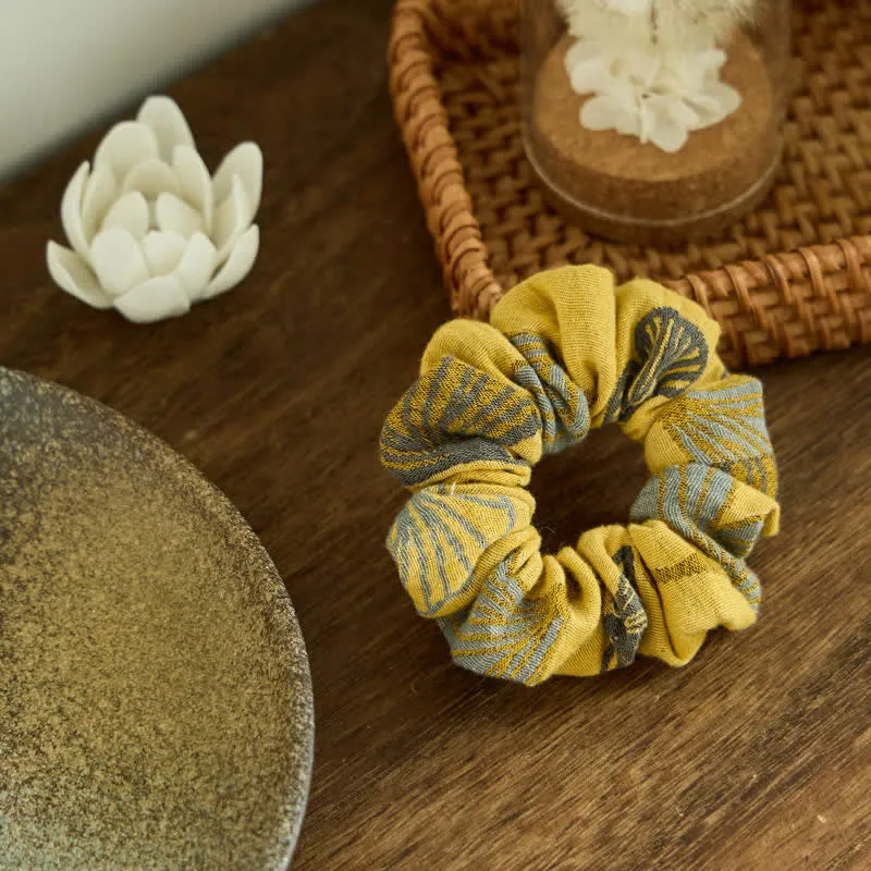 Haargummis mit Ginkgo-Print, 3er-Set