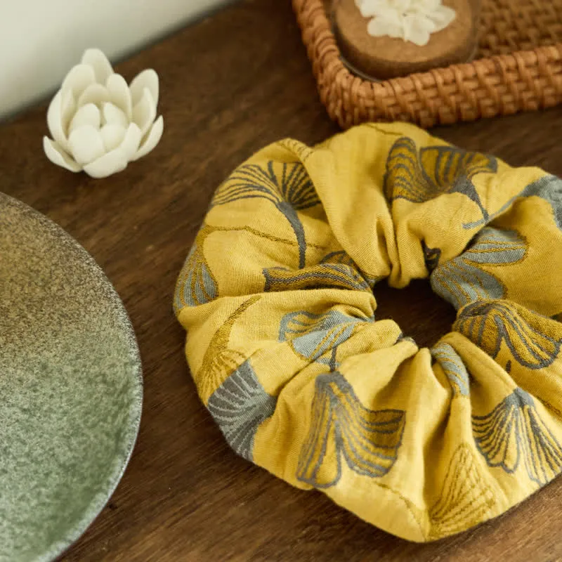 Haargummis mit Ginkgo-Print, 3er-Set