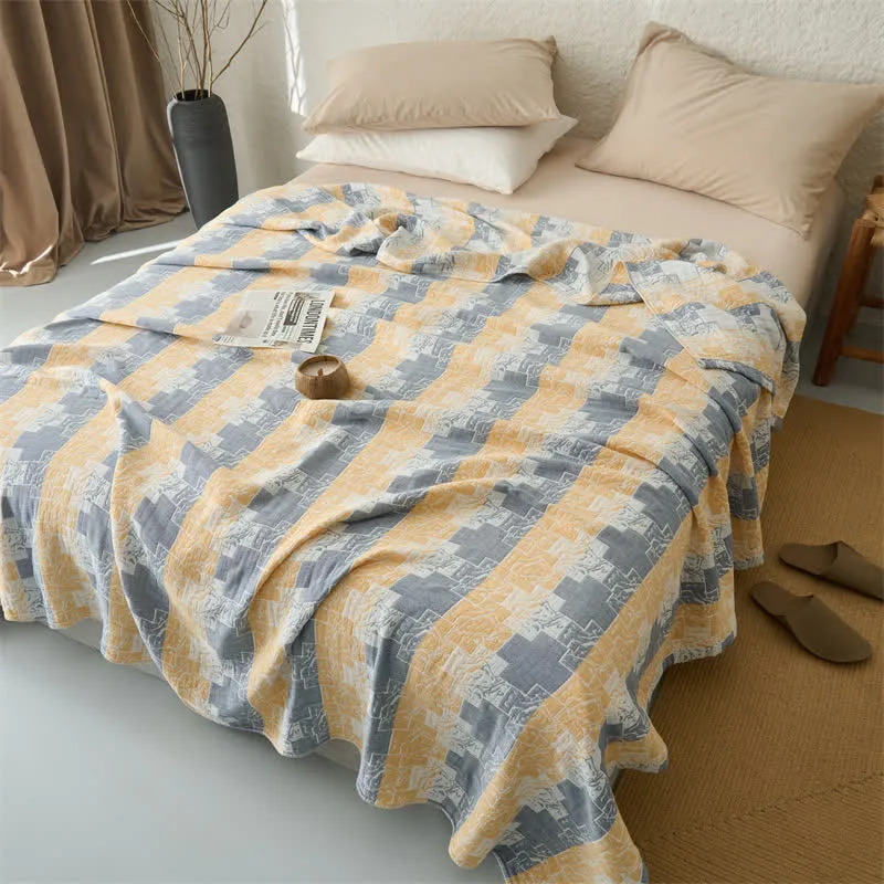 Wendbare, geometrische Baumwoll-Musselin-Decke