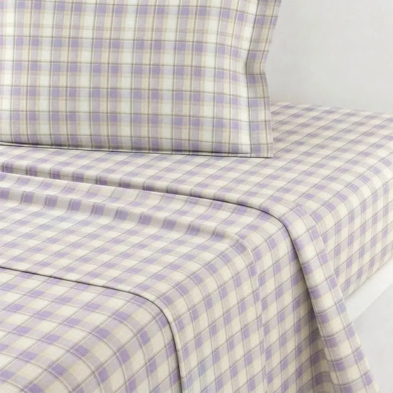 Pastellkariertes Bettwäscheset für Einzelbett XL