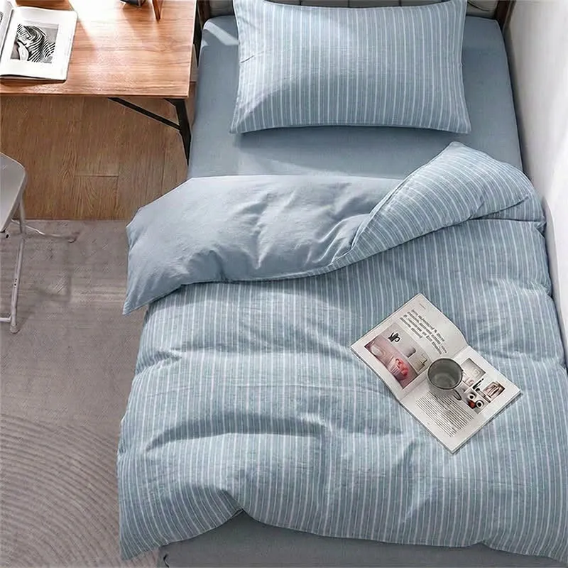 Bettwäsche-Set aus Baumwolle mit nordischen Streifen, Einzelbett XL
