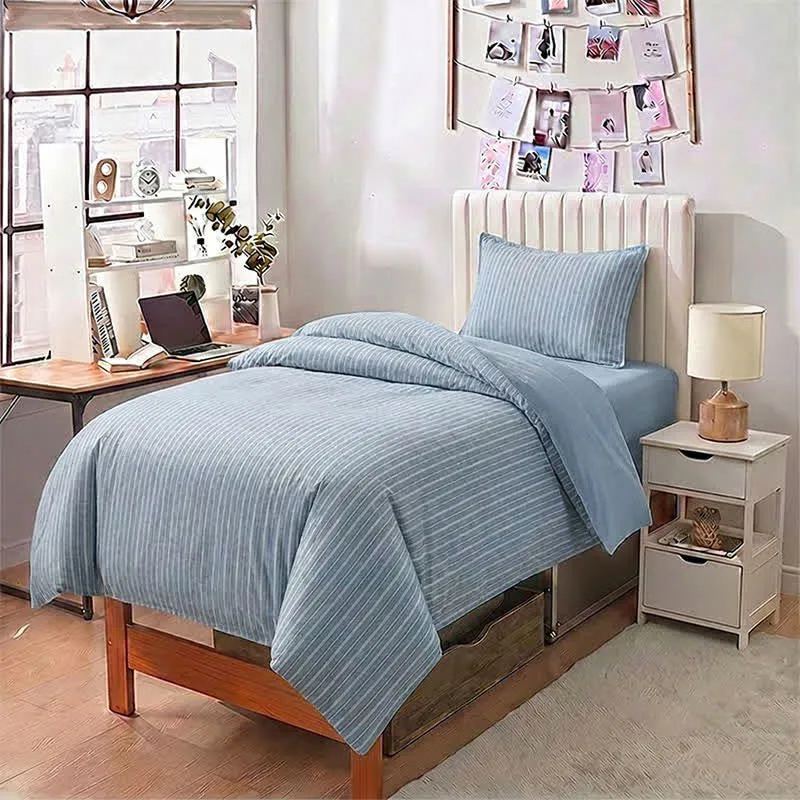 Bettwäsche-Set aus Baumwolle mit nordischen Streifen, Einzelbett XL