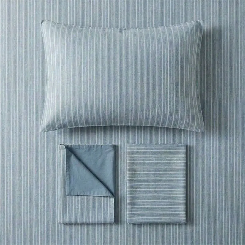 Bettwäsche-Set aus Baumwolle mit nordischen Streifen, Einzelbett XL