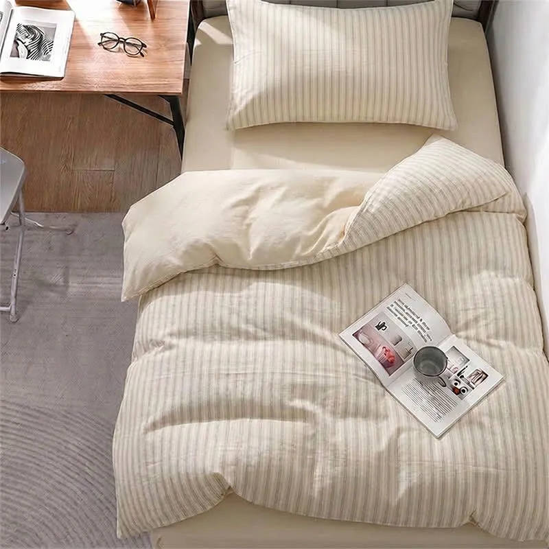 Bettwäsche-Set aus Baumwolle mit nordischen Streifen, Einzelbett XL