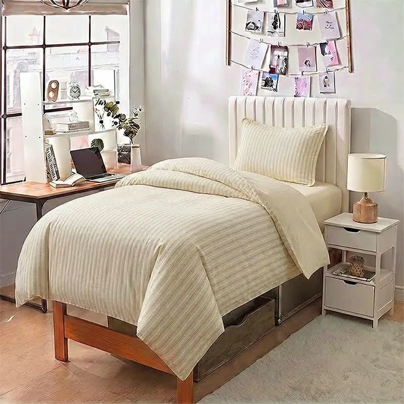 Bettwäsche-Set aus Baumwolle mit nordischen Streifen, Einzelbett XL
