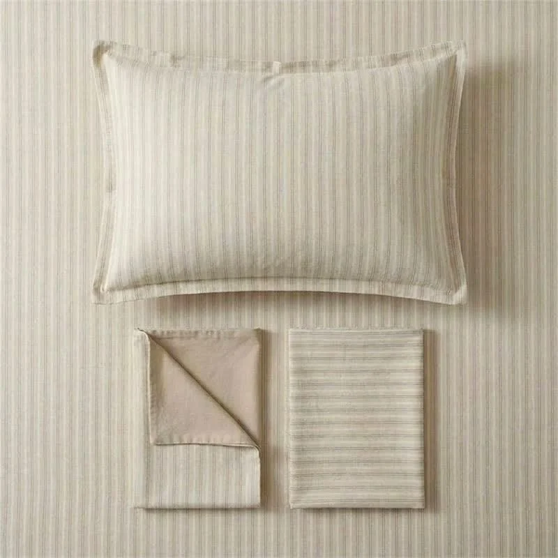 Bettwäsche-Set aus Baumwolle mit nordischen Streifen, Einzelbett XL